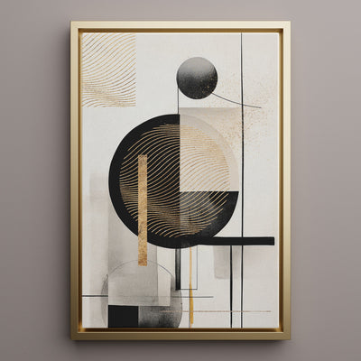 Canvas Wall Art Stretched Over Wooden Frame with Floating Frame and Shapes Painting CV4229 - Al Rugaib Furniture