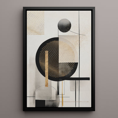 Canvas Wall Art Stretched Over Wooden Frame with Floating Frame and Shapes Painting CV4229 - Al Rugaib Furniture
