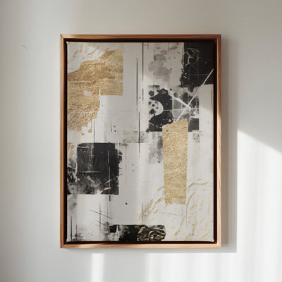 Canvas Wall Art Stretched Over Wooden Frame with Floating Frame and Shapes Painting CV4230 - Al Rugaib Furniture