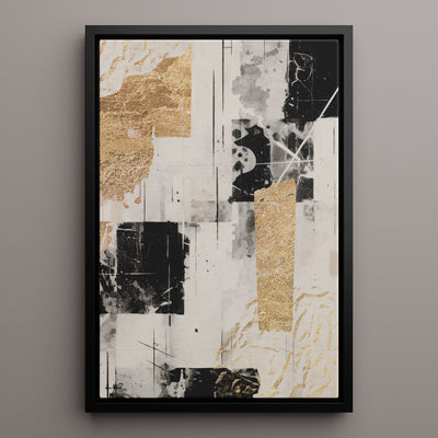 Canvas Wall Art Stretched Over Wooden Frame with Floating Frame and Shapes Painting CV4230 - Al Rugaib Furniture