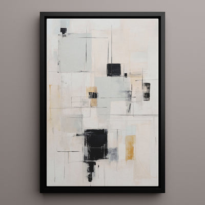 Canvas Wall Art Stretched Over Wooden Frame with Floating Frame and Shapes Painting CV4232 - Al Rugaib Furniture
