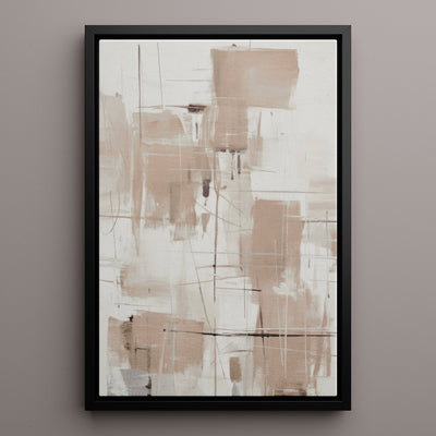 Canvas Wall Art Stretched Over Wooden Frame with Floating Frame and Shapes Painting CV4233 - Al Rugaib Furniture