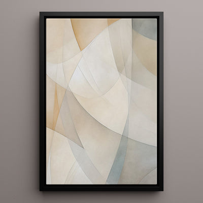 Canvas Wall Art Stretched Over Wooden Frame with Floating Frame and Shapes Painting CV4237 - Al Rugaib Furniture