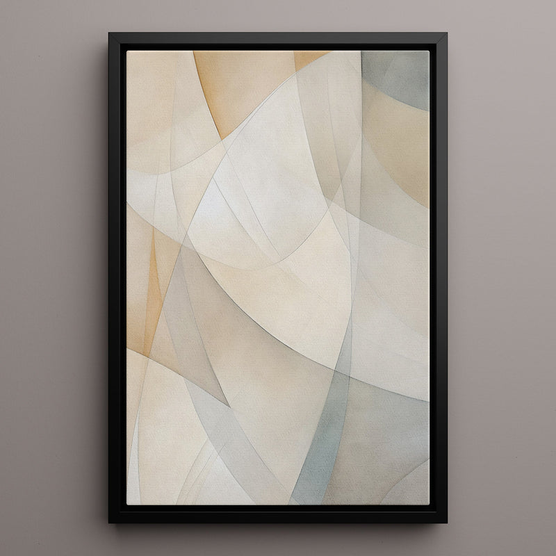 Canvas Wall Art Stretched Over Wooden Frame with Floating Frame and Shapes Painting CV4237 - Al Rugaib Furniture