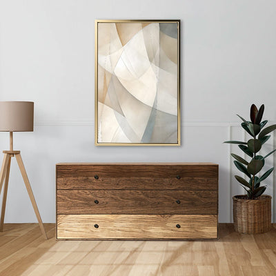 Canvas Wall Art Stretched Over Wooden Frame with Floating Frame and Shapes Painting CV4237 - Al Rugaib Furniture