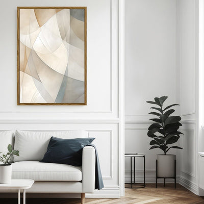Canvas Wall Art Stretched Over Wooden Frame with Floating Frame and Shapes Painting CV4237 - Al Rugaib Furniture