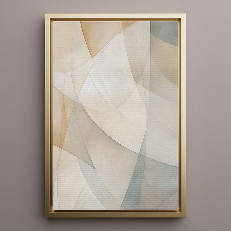 Canvas Wall Art Stretched Over Wooden Frame with Floating Frame and Shapes Painting CV4237 - Al Rugaib Furniture