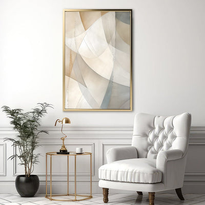 Canvas Wall Art Stretched Over Wooden Frame with Floating Frame and Shapes Painting CV4237 - Al Rugaib Furniture