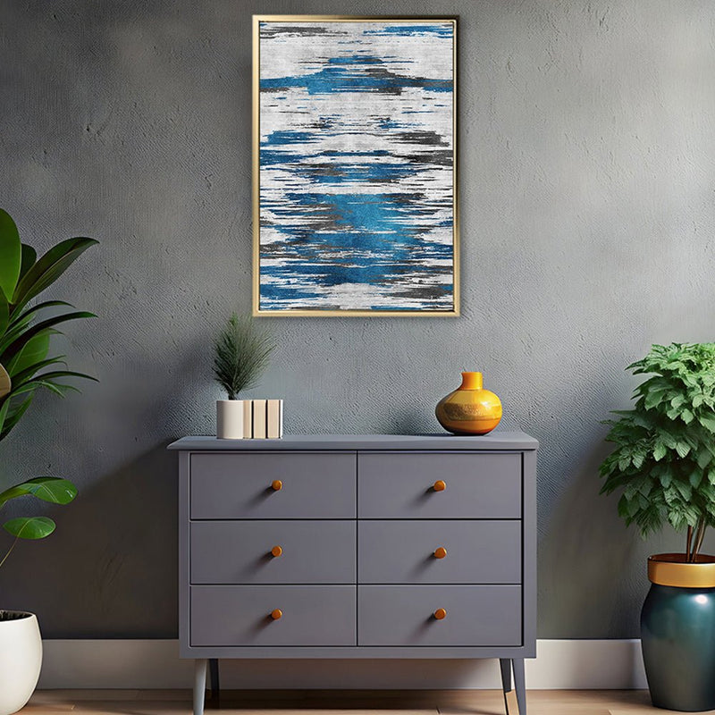 Canvas Wall Art Stretched Over Wooden Frame with Floating Frame and Shattered Abstract Painting CV4238 - Al Rugaib Furniture