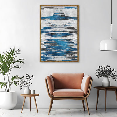 Canvas Wall Art Stretched Over Wooden Frame with Floating Frame and Shattered Abstract Painting CV4238 - Al Rugaib Furniture
