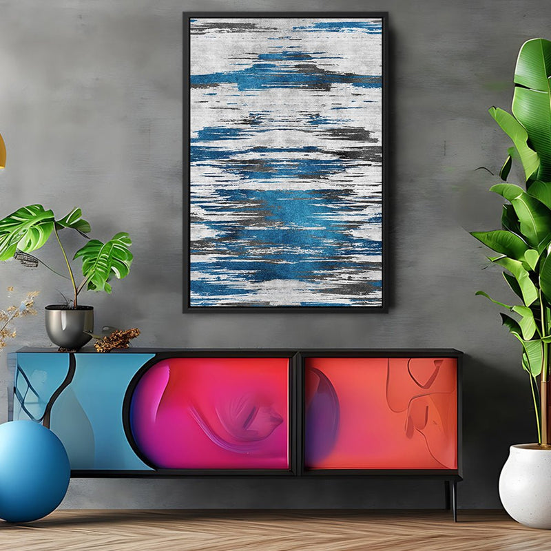 Canvas Wall Art Stretched Over Wooden Frame with Floating Frame and Shattered Abstract Painting CV4238 - Al Rugaib Furniture