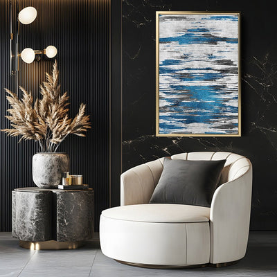 Canvas Wall Art Stretched Over Wooden Frame with Floating Frame and Shattered Abstract Painting CV4238 - Al Rugaib Furniture