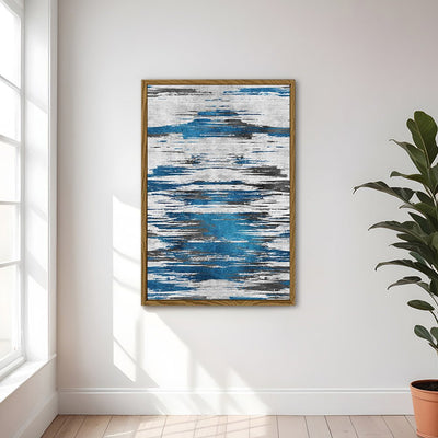 Canvas Wall Art Stretched Over Wooden Frame with Floating Frame and Shattered Abstract Painting CV4238 - Al Rugaib Furniture