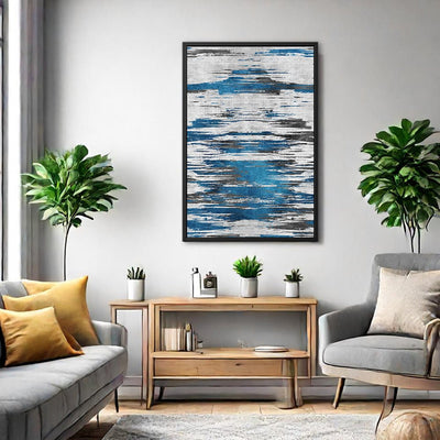 Canvas Wall Art Stretched Over Wooden Frame with Floating Frame and Shattered Abstract Painting CV4238 - Al Rugaib Furniture