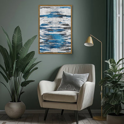 Canvas Wall Art Stretched Over Wooden Frame with Floating Frame and Shattered Abstract Painting CV4238 - Al Rugaib Furniture