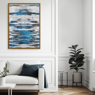 Canvas Wall Art Stretched Over Wooden Frame with Floating Frame and Shattered Abstract Painting CV4238 - Al Rugaib Furniture