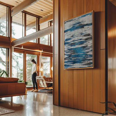 Canvas Wall Art Stretched Over Wooden Frame with Floating Frame and Shattered Abstract Painting CV4238 - Al Rugaib Furniture