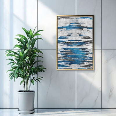 Canvas Wall Art Stretched Over Wooden Frame with Floating Frame and Shattered Abstract Painting CV4238 - Al Rugaib Furniture