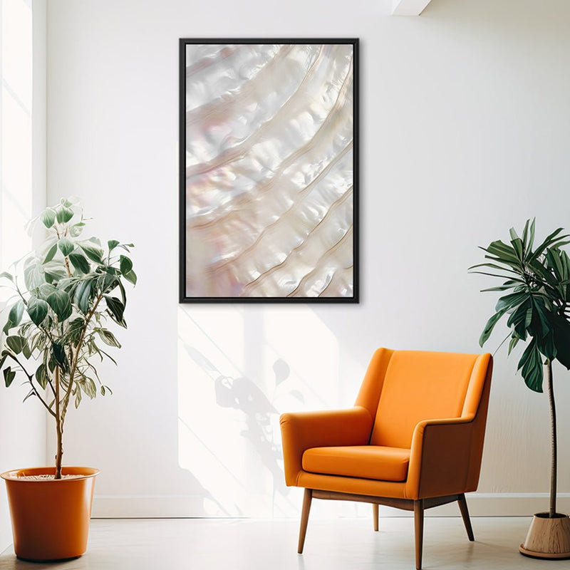 Canvas Wall Art Stretched Over Wooden Frame with Floating Frame and Shell Painting CV4239 - Al Rugaib Furniture