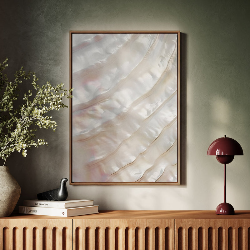 Canvas Wall Art Stretched Over Wooden Frame with Floating Frame and Shell Painting CV4239 - Al Rugaib Furniture