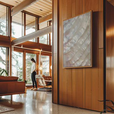 Canvas Wall Art Stretched Over Wooden Frame with Floating Frame and Shell Painting CV4239 - Al Rugaib Furniture