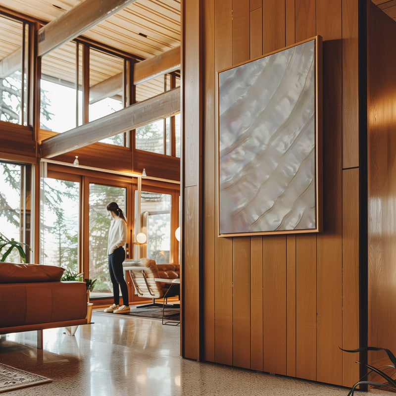 Canvas Wall Art Stretched Over Wooden Frame with Floating Frame and Shell Painting CV4239 - Al Rugaib Furniture