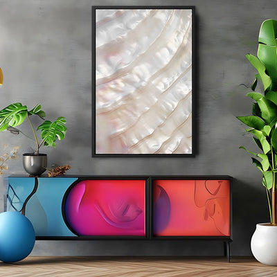Canvas Wall Art Stretched Over Wooden Frame with Floating Frame and Shell Painting CV4239 - Al Rugaib Furniture