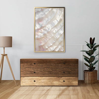 Canvas Wall Art Stretched Over Wooden Frame with Floating Frame and Shell Painting CV4239 - Al Rugaib Furniture