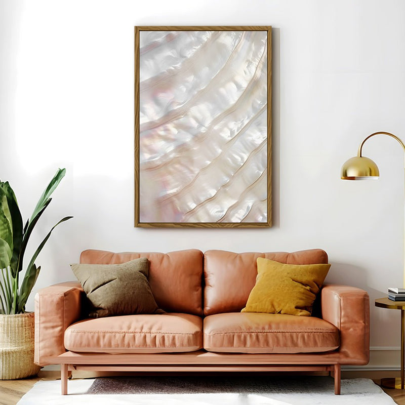 Canvas Wall Art Stretched Over Wooden Frame with Floating Frame and Shell Painting CV4239 - Al Rugaib Furniture