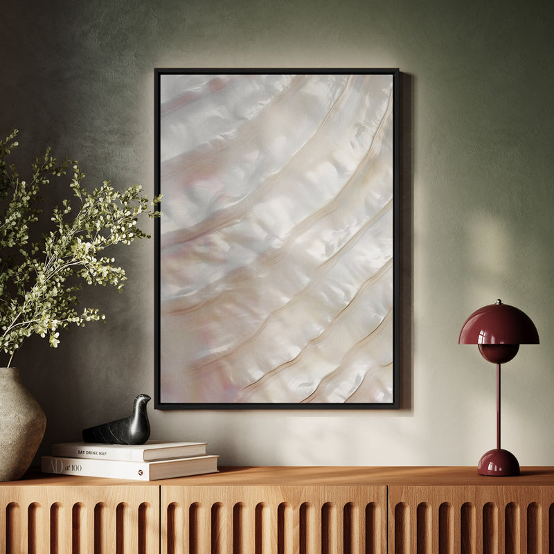 Canvas Wall Art Stretched Over Wooden Frame with Floating Frame and Shell Painting CV4239 - Al Rugaib Furniture
