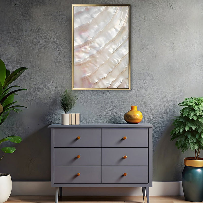 Canvas Wall Art Stretched Over Wooden Frame with Floating Frame and Shell Painting CV4239 - Al Rugaib Furniture