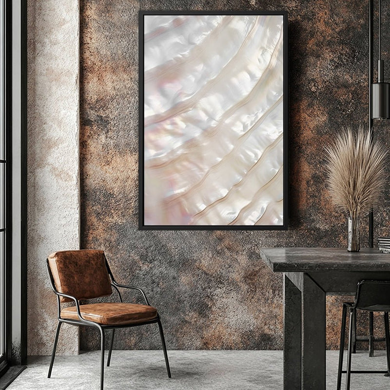 Canvas Wall Art Stretched Over Wooden Frame with Floating Frame and Shell Painting CV4239 - Al Rugaib Furniture