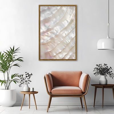 Canvas Wall Art Stretched Over Wooden Frame with Floating Frame and Shell Painting CV4239 - Al Rugaib Furniture