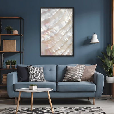 Canvas Wall Art Stretched Over Wooden Frame with Floating Frame and Shell Painting CV4239 - Al Rugaib Furniture