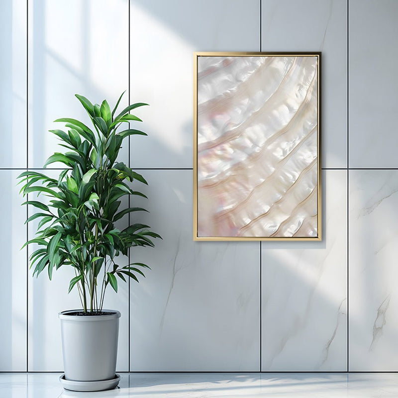 Canvas Wall Art Stretched Over Wooden Frame with Floating Frame and Shell Painting CV4239 - Al Rugaib Furniture