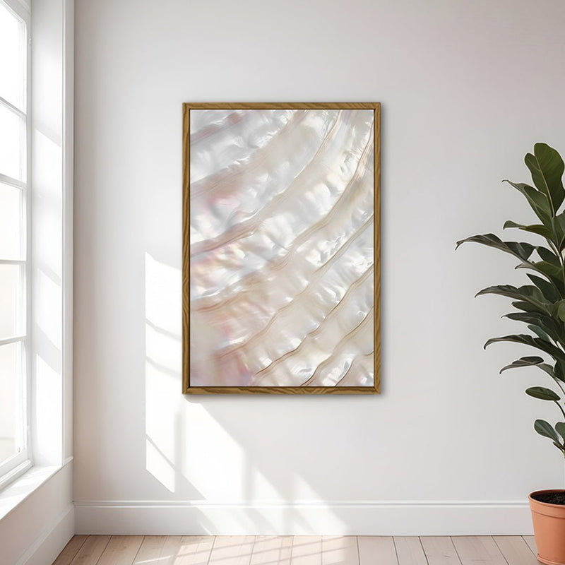 Canvas Wall Art Stretched Over Wooden Frame with Floating Frame and Shell Painting CV4239 - Al Rugaib Furniture