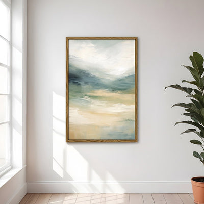 Canvas Wall Art Stretched Over Wooden Frame with Floating Frame and Sky Abstract Painting CV4240 - Al Rugaib Furniture