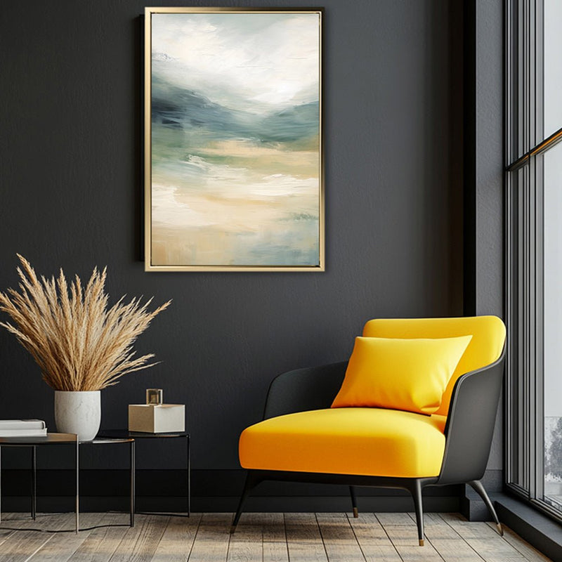 Canvas Wall Art Stretched Over Wooden Frame with Floating Frame and Sky Abstract Painting CV4240 - Al Rugaib Furniture