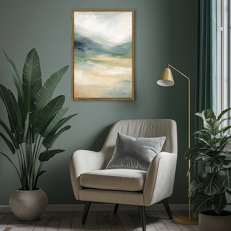 Canvas Wall Art Stretched Over Wooden Frame with Floating Frame and Sky Abstract Painting CV4240 - Al Rugaib Furniture