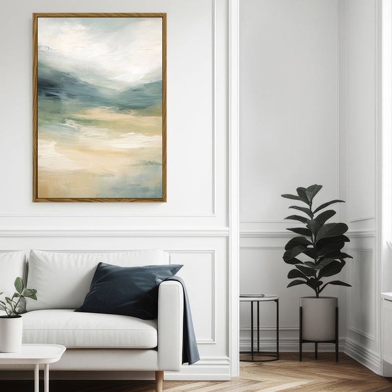 Canvas Wall Art Stretched Over Wooden Frame with Floating Frame and Sky Abstract Painting CV4240 - Al Rugaib Furniture