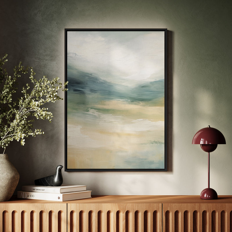 Canvas Wall Art Stretched Over Wooden Frame with Floating Frame and Sky Abstract Painting CV4240 - Al Rugaib Furniture