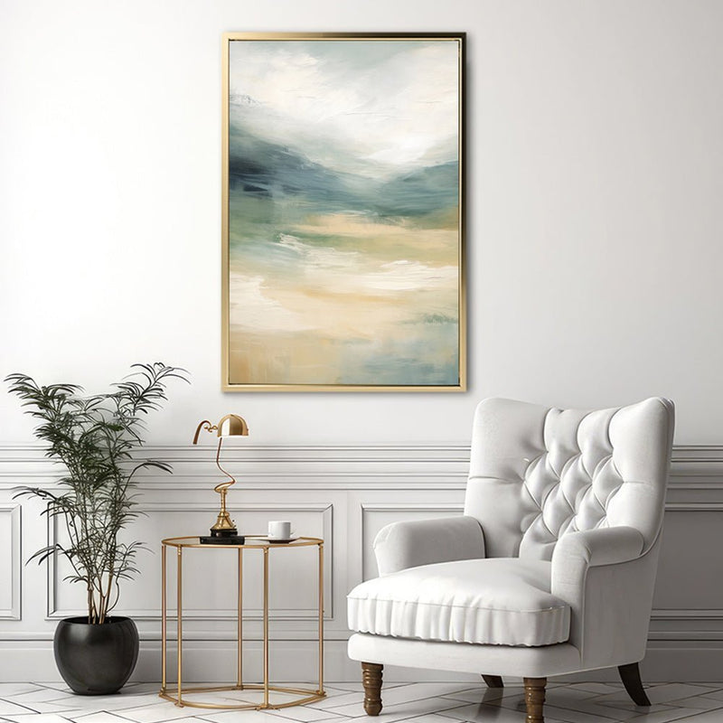 Canvas Wall Art Stretched Over Wooden Frame with Floating Frame and Sky Abstract Painting CV4240 - Al Rugaib Furniture