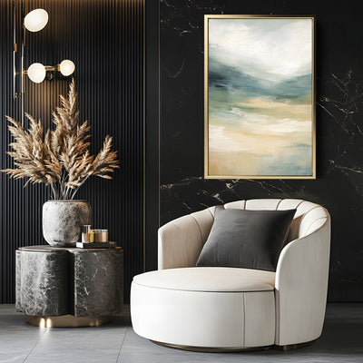 Canvas Wall Art Stretched Over Wooden Frame with Floating Frame and Sky Abstract Painting CV4240 - Al Rugaib Furniture