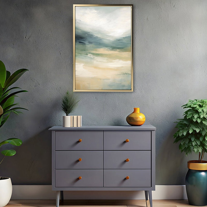 Canvas Wall Art Stretched Over Wooden Frame with Floating Frame and Sky Abstract Painting CV4240 - Al Rugaib Furniture