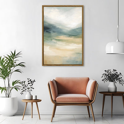 Canvas Wall Art Stretched Over Wooden Frame with Floating Frame and Sky Abstract Painting CV4240 - Al Rugaib Furniture