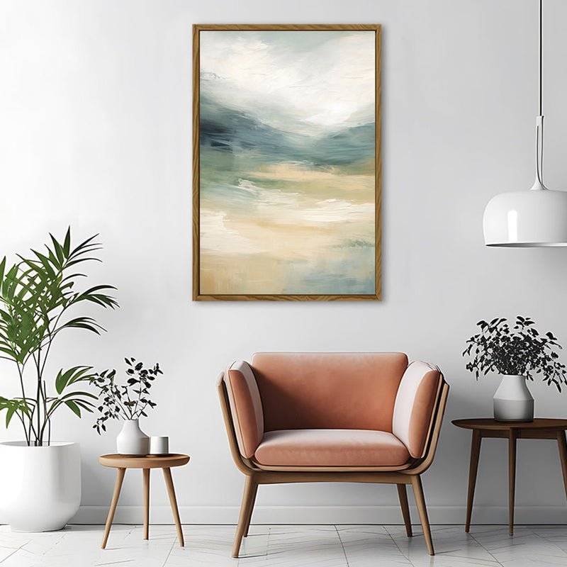 Canvas Wall Art Stretched Over Wooden Frame with Floating Frame and Sky Abstract Painting CV4240 - Al Rugaib Furniture