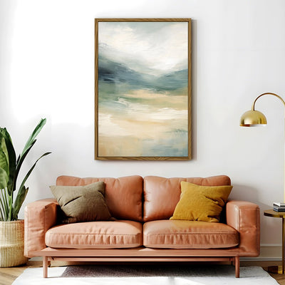 Canvas Wall Art Stretched Over Wooden Frame with Floating Frame and Sky Abstract Painting CV4240 - Al Rugaib Furniture