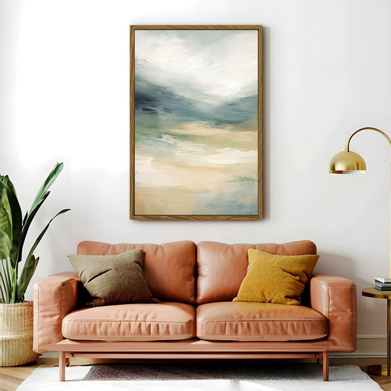 Canvas Wall Art Stretched Over Wooden Frame with Floating Frame and Sky Abstract Painting CV4240 - Al Rugaib Furniture