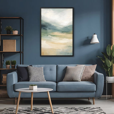 Canvas Wall Art Stretched Over Wooden Frame with Floating Frame and Sky Abstract Painting CV4240 - Al Rugaib Furniture