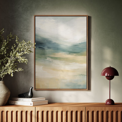Canvas Wall Art Stretched Over Wooden Frame with Floating Frame and Sky Abstract Painting CV4240 - Al Rugaib Furniture